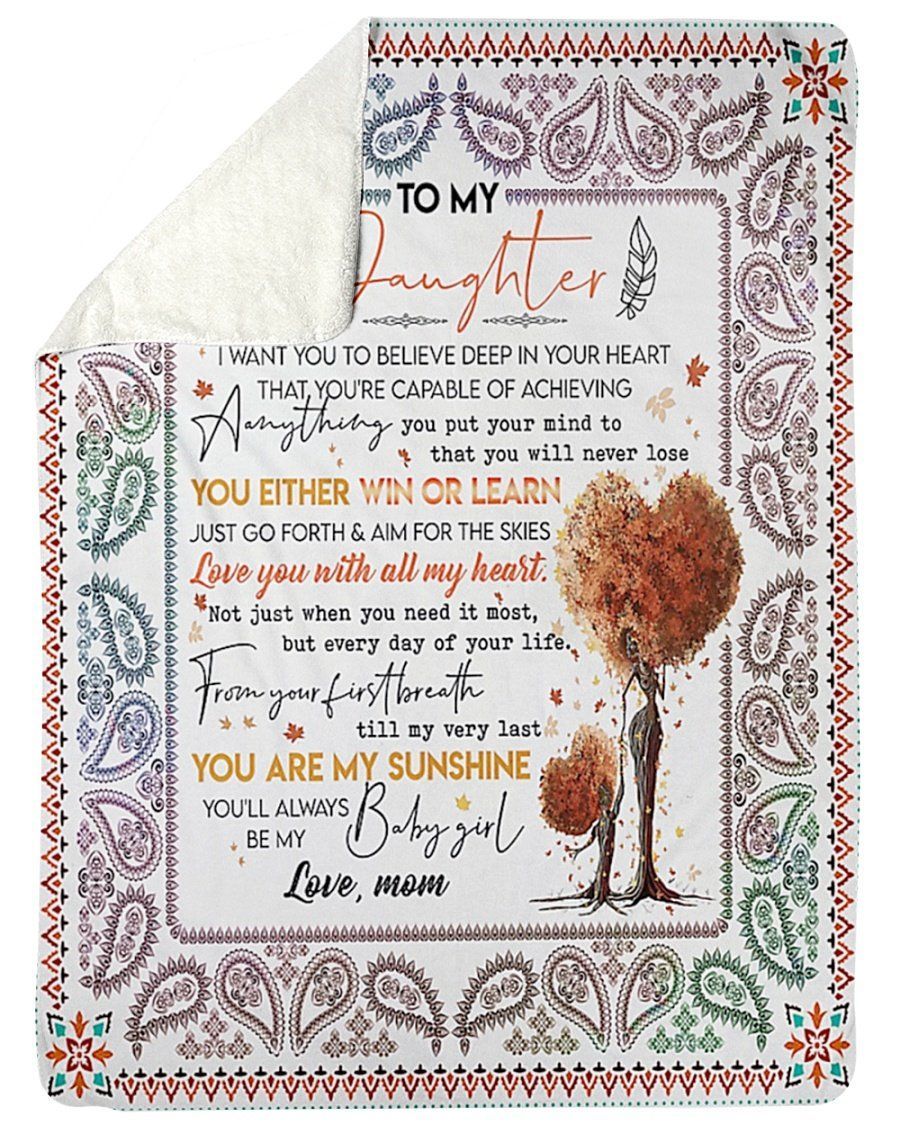 Life Of Tree You Are My Sunshine Fleece Blanket To Daughter Sherpa Blanket