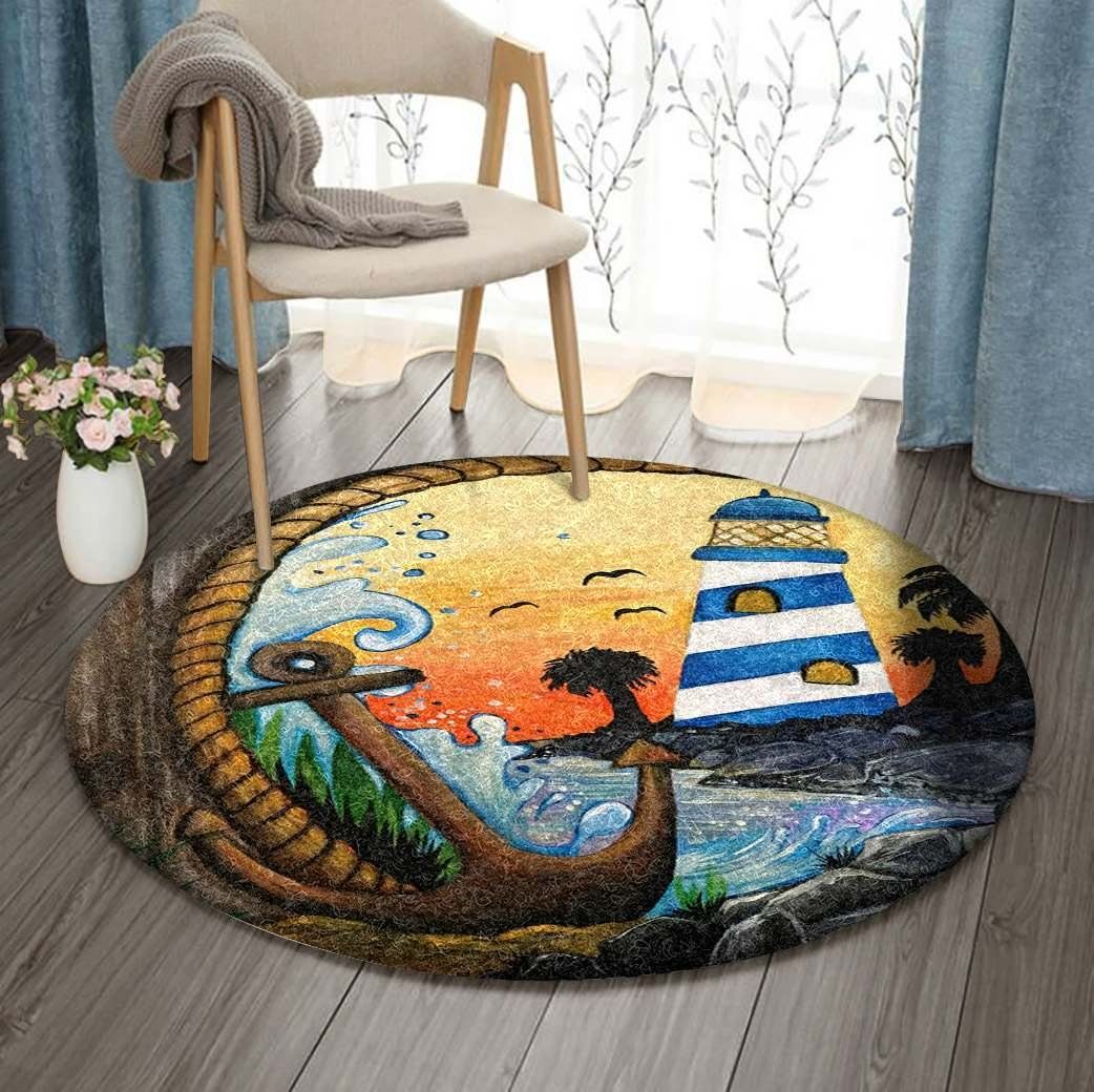 Light House View Round Carpet