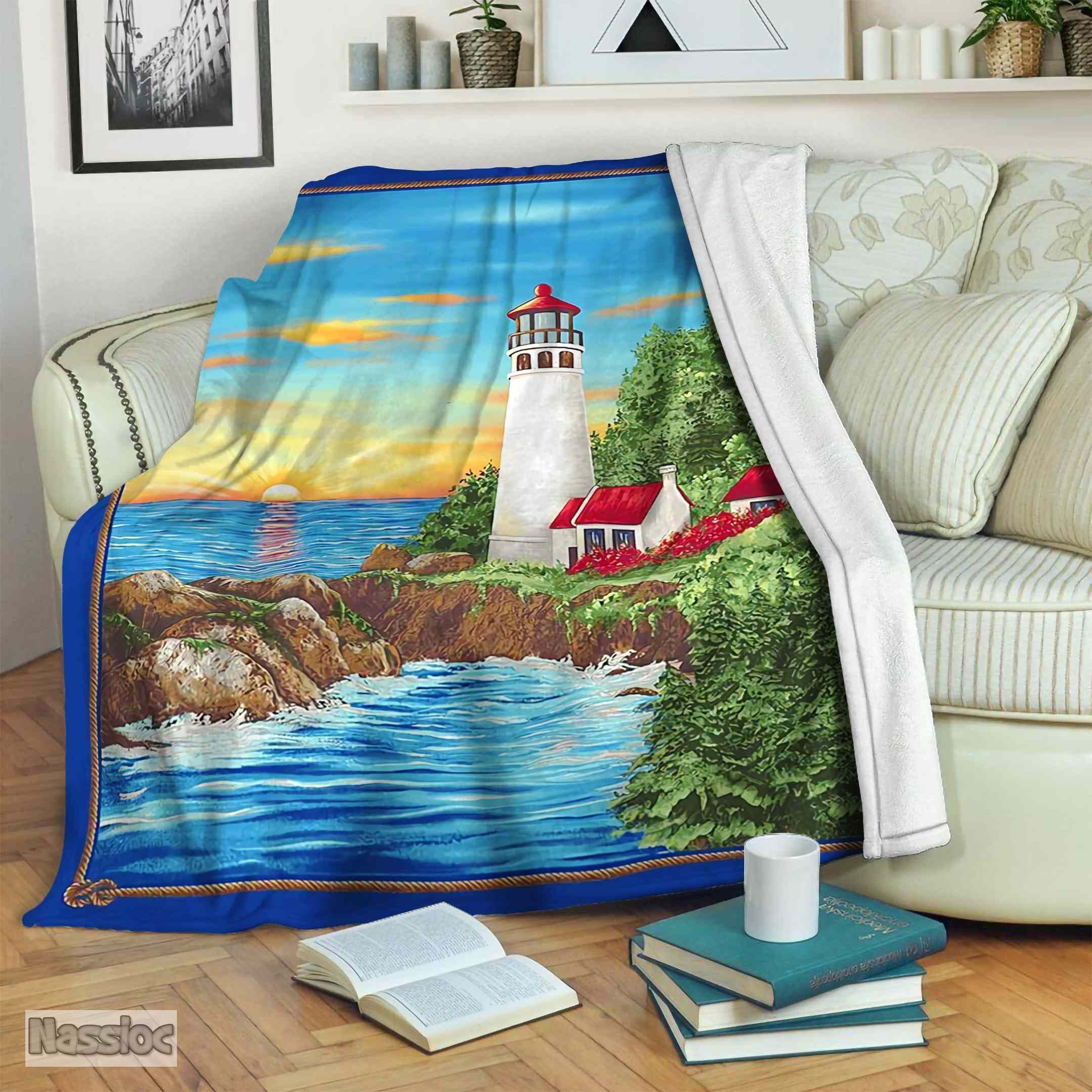 Lighthouse Fleece Blanket