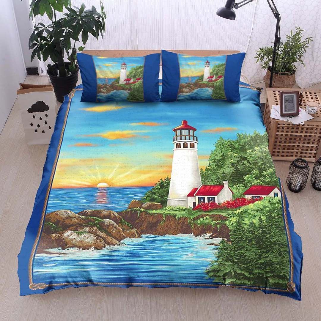 Lighthouse Cotton Bed Sheets Spread Comforter Duvet Cover Cotton Bed Sheets Spread Comforter Bedding Set