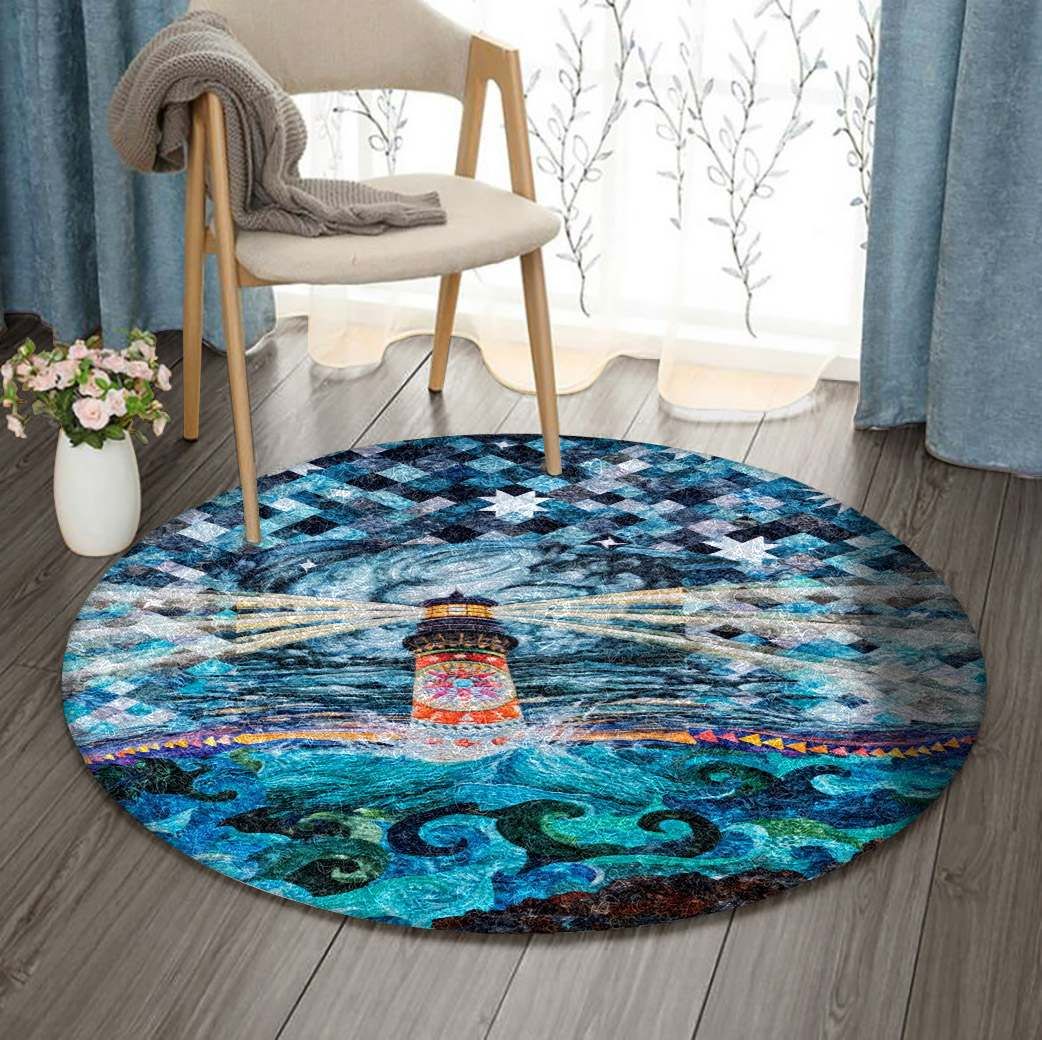 Lighthouse Ocean Round Carpet