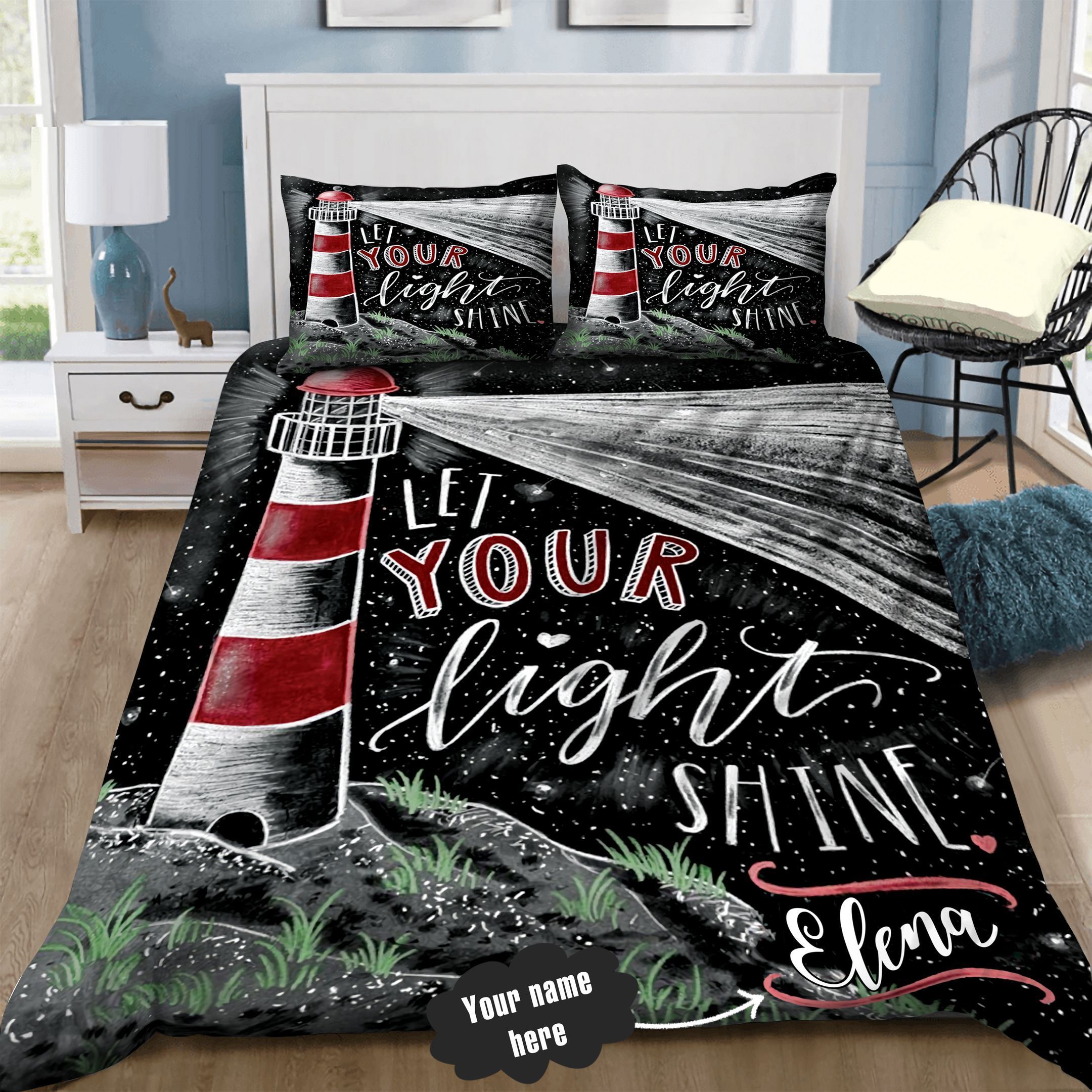 Lighthouse Personalized Bedding Set