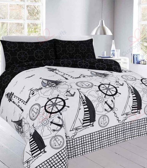 Lighthouse Sailboat Anchor Bedding Set