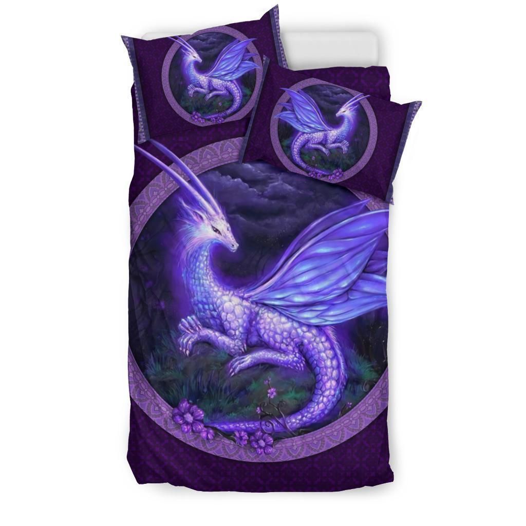 Lightning Dragon Power Purple Bedding Set