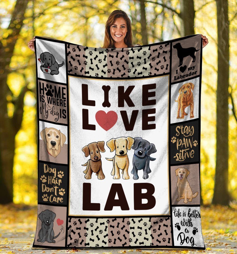 Like Love Lab Labrador Retriever Dog Lovers Fleece Blanket