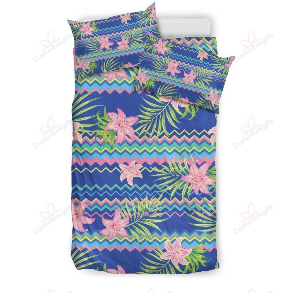 Lily Blue Printed Bedding Set