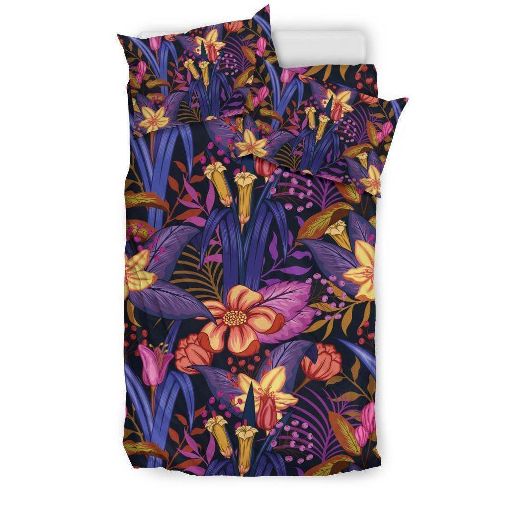 Lily Pattern Purple Bedding Set