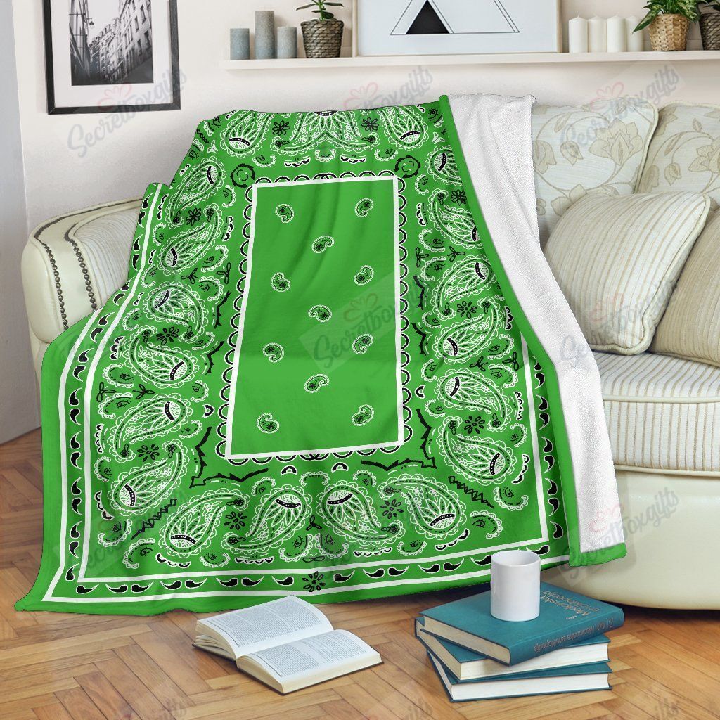 Lime Green Bandana Fleece Blanket