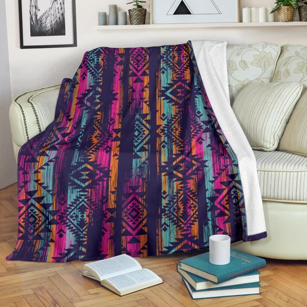 Line Tribal Aztec Art Soft Fleece Blanket