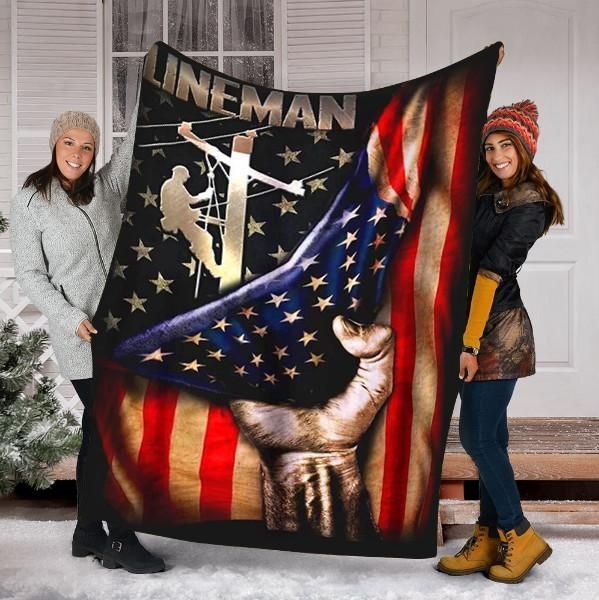 Lineman Sherpa Fleece Blanket