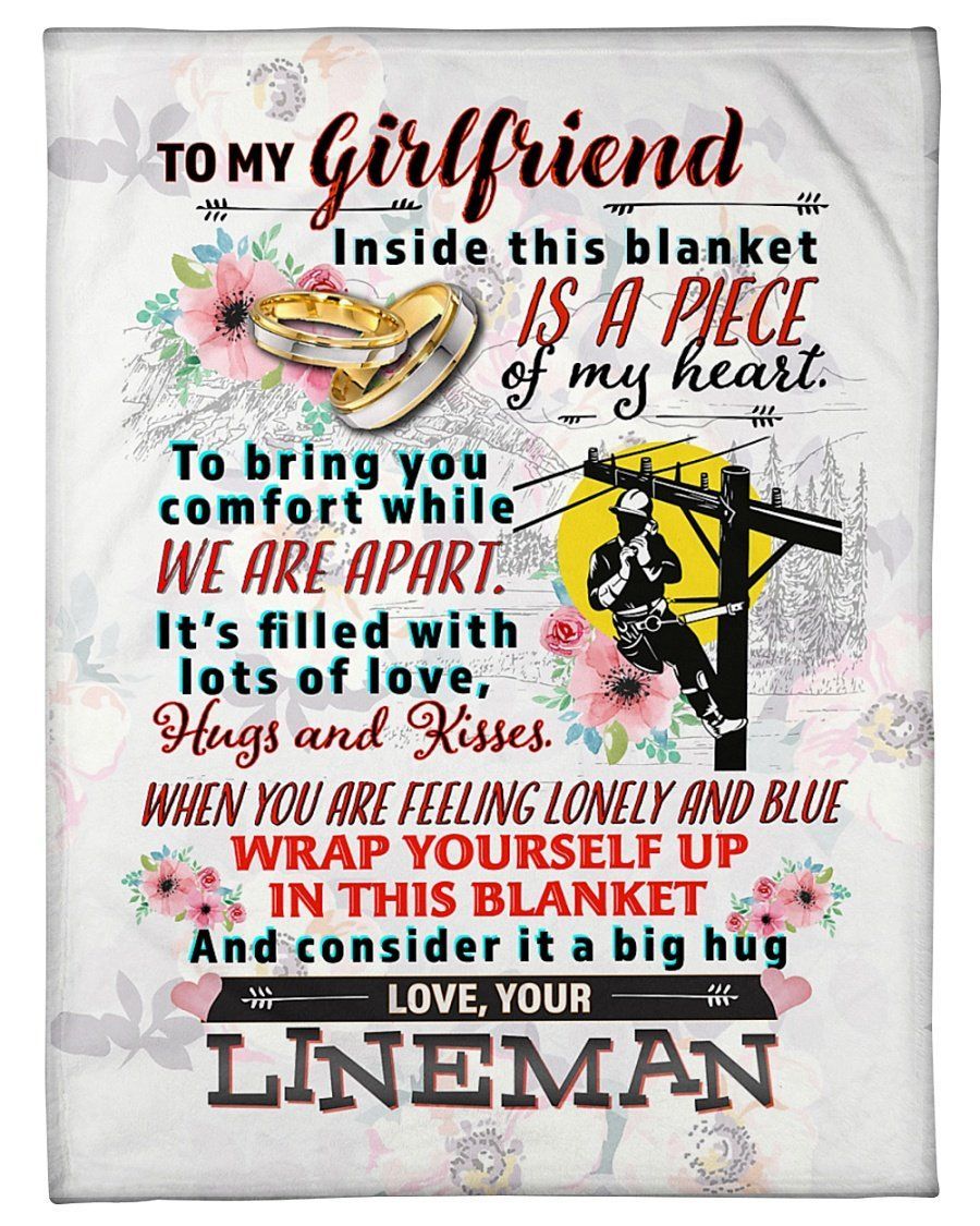 Lineman To Girlfriend Wrap Yourself Up In This Blanket Fleece Blanket Fleece Blanket