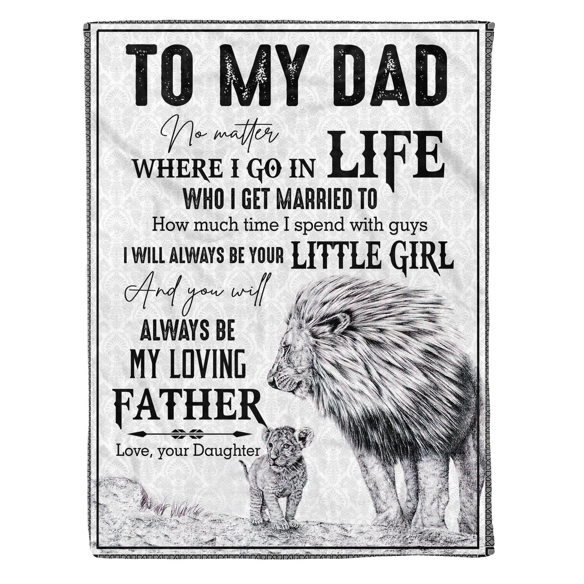 Lion Always Be My Loving Father Fleece Blanket Gift For Dad