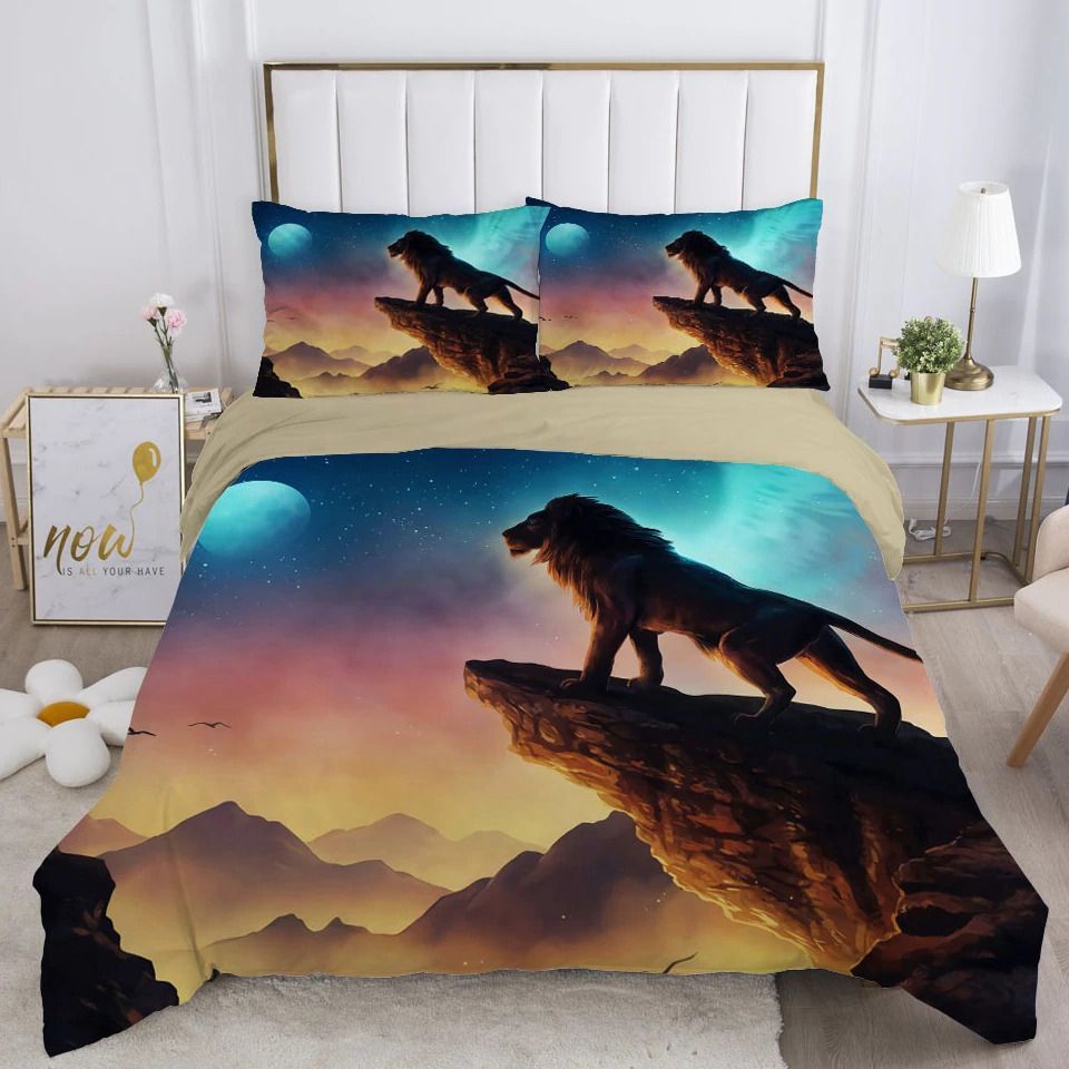 Lion And Whole Sky 3D Printed Bedding Set