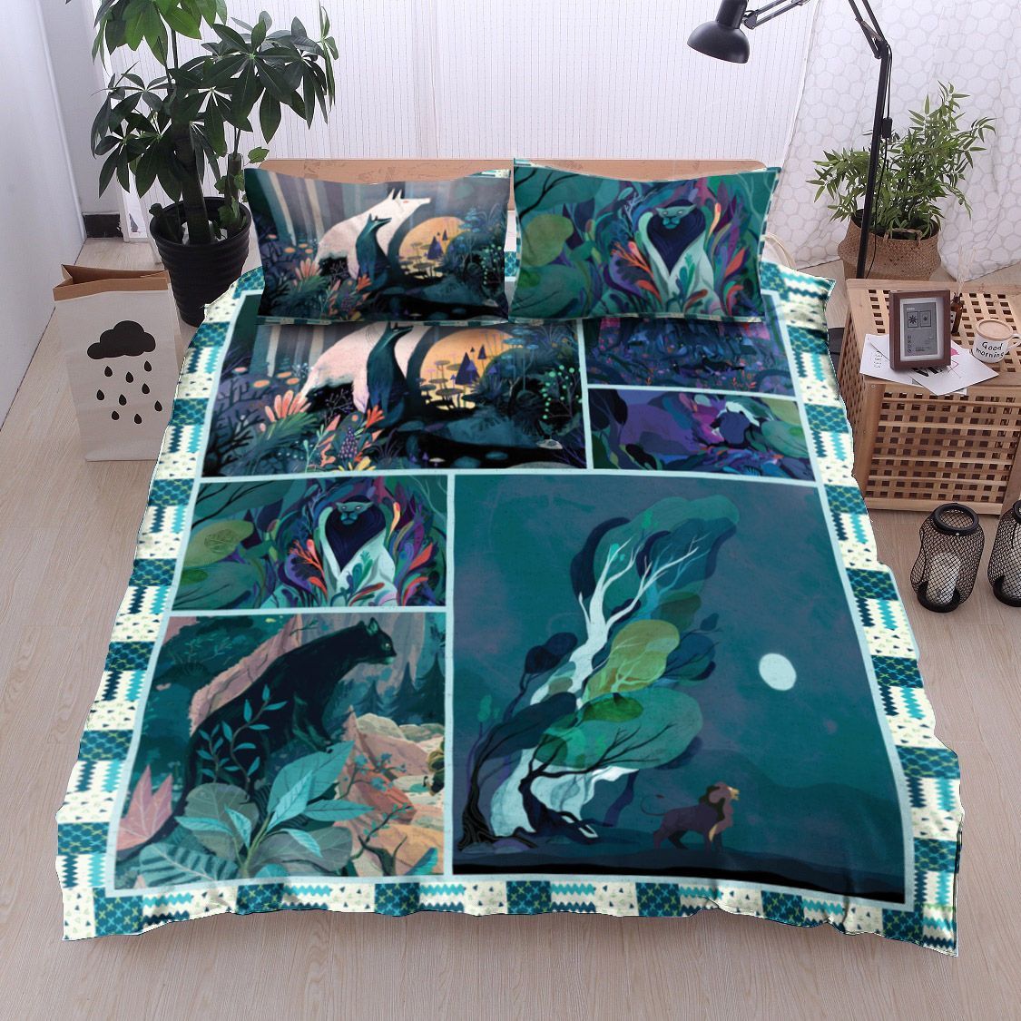 Lion And Wolf  Bedding Set