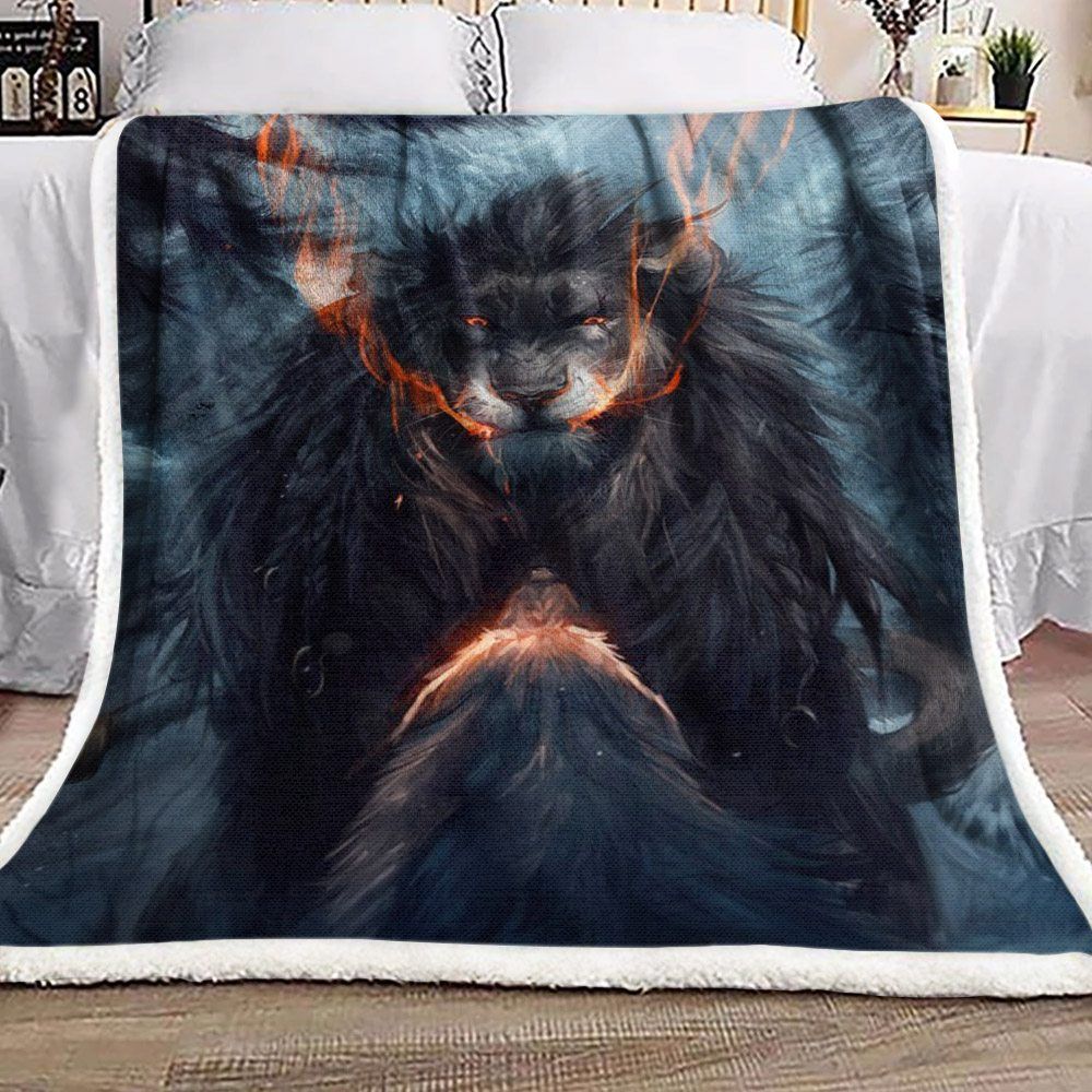 Lion And Wolf Sherpa Fleece Blanket