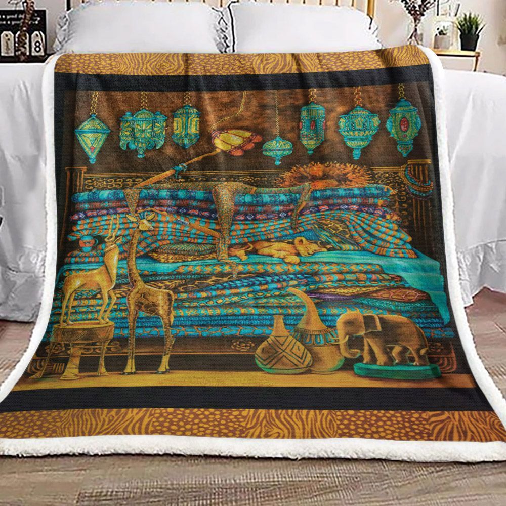 Lion Arabs Sherpa Fleece Blanket