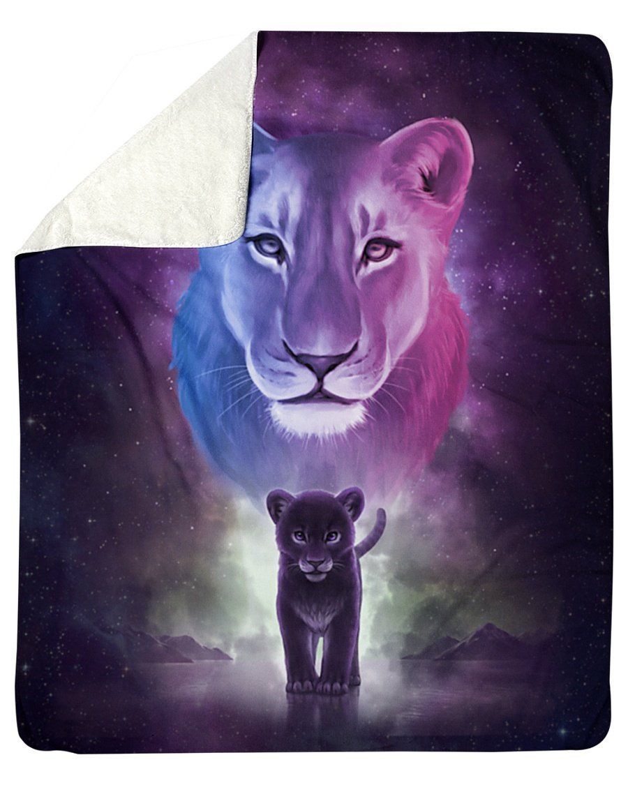 Lion Art Mom To Son Or Daughter Sherpa Blanket