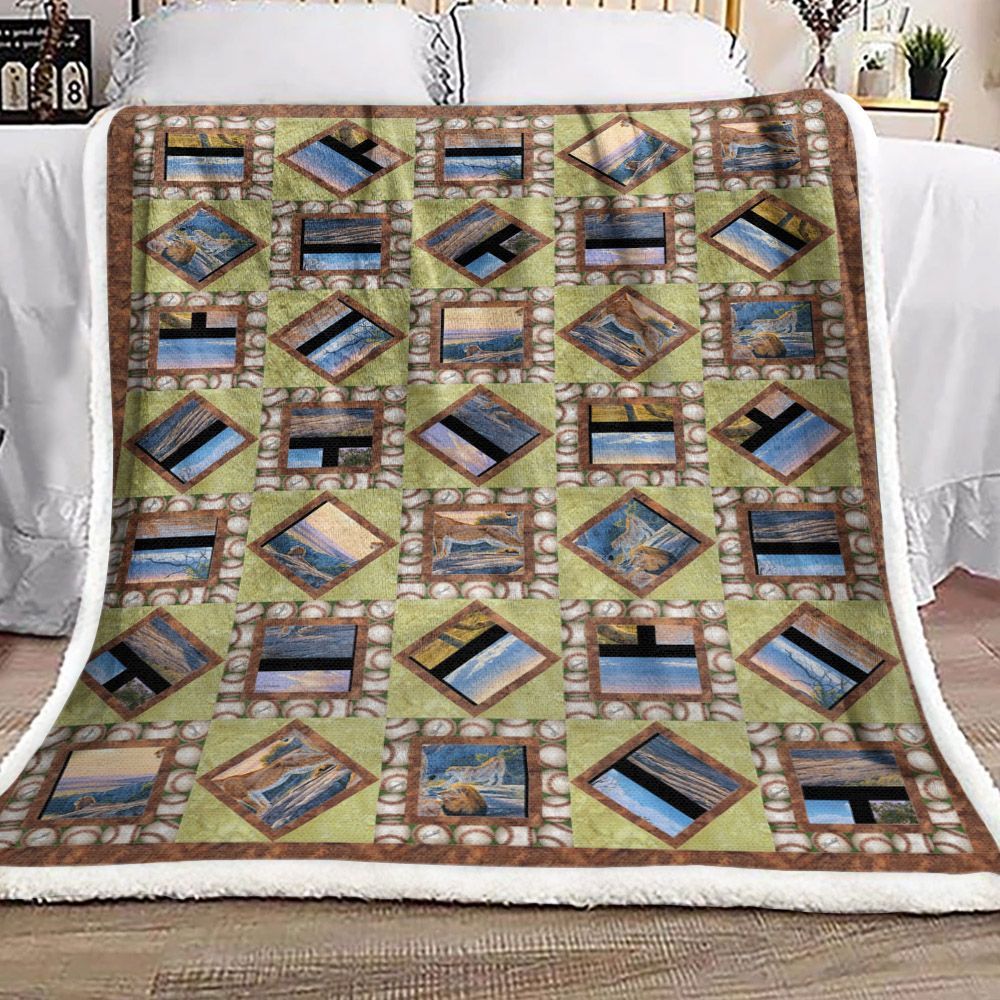 Lion Baseball Sherpa Fleece Blanket
