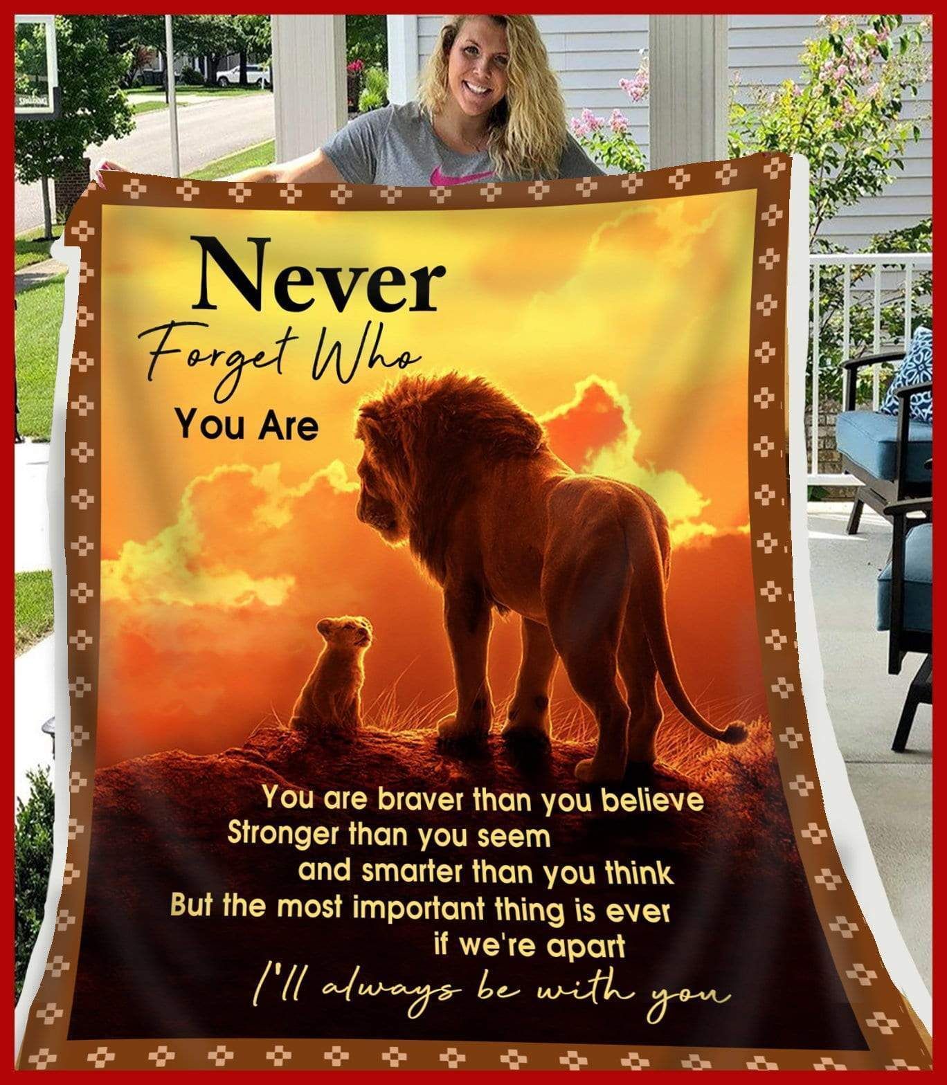 Lion Blanket Gift For Daughter Never Forget Who You Are
