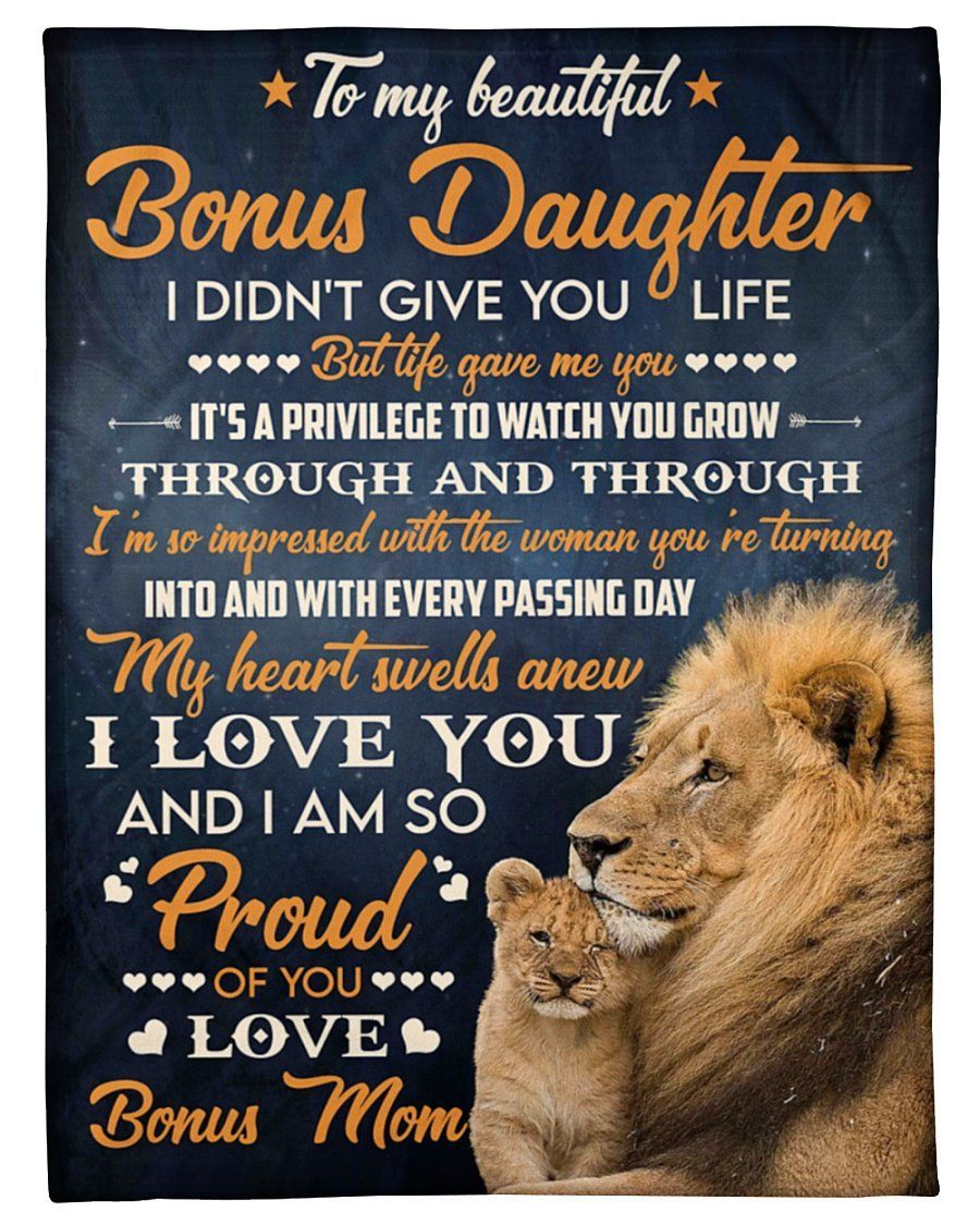Lion Bonus Mom To Daughter I’m So Proud Of You Fleece Blanket Fleece Blanket