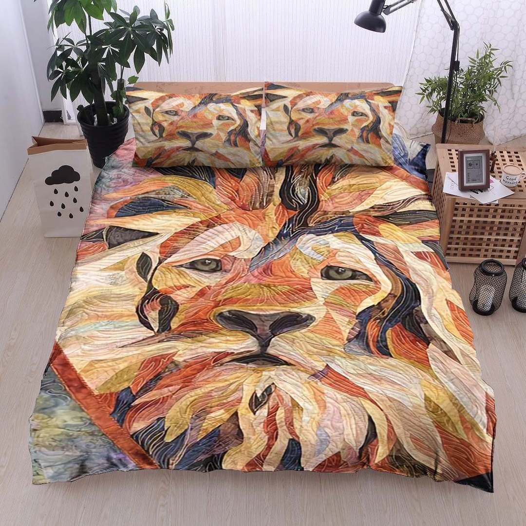 Lion Twin Queen King Cotton Bed Sheets Spread Comforter Bedding Set