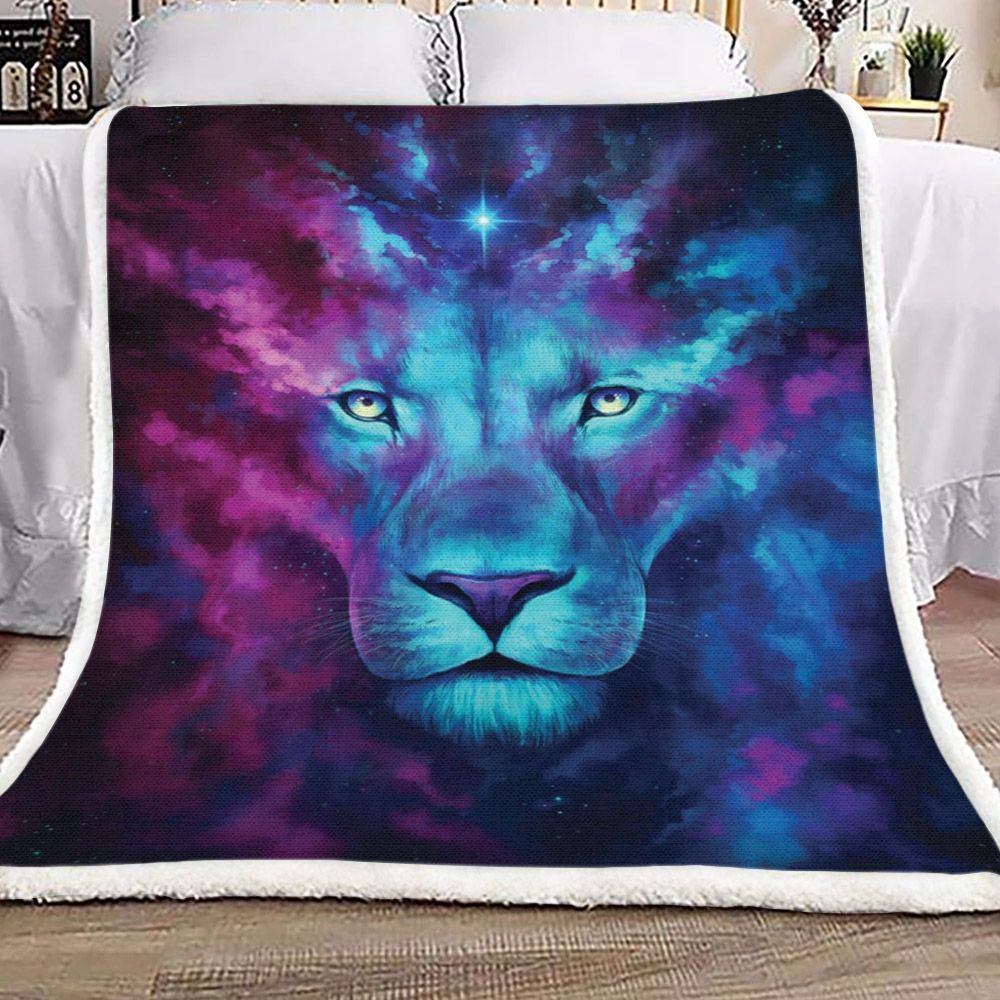 Lion Sherpa Fleece Blanket