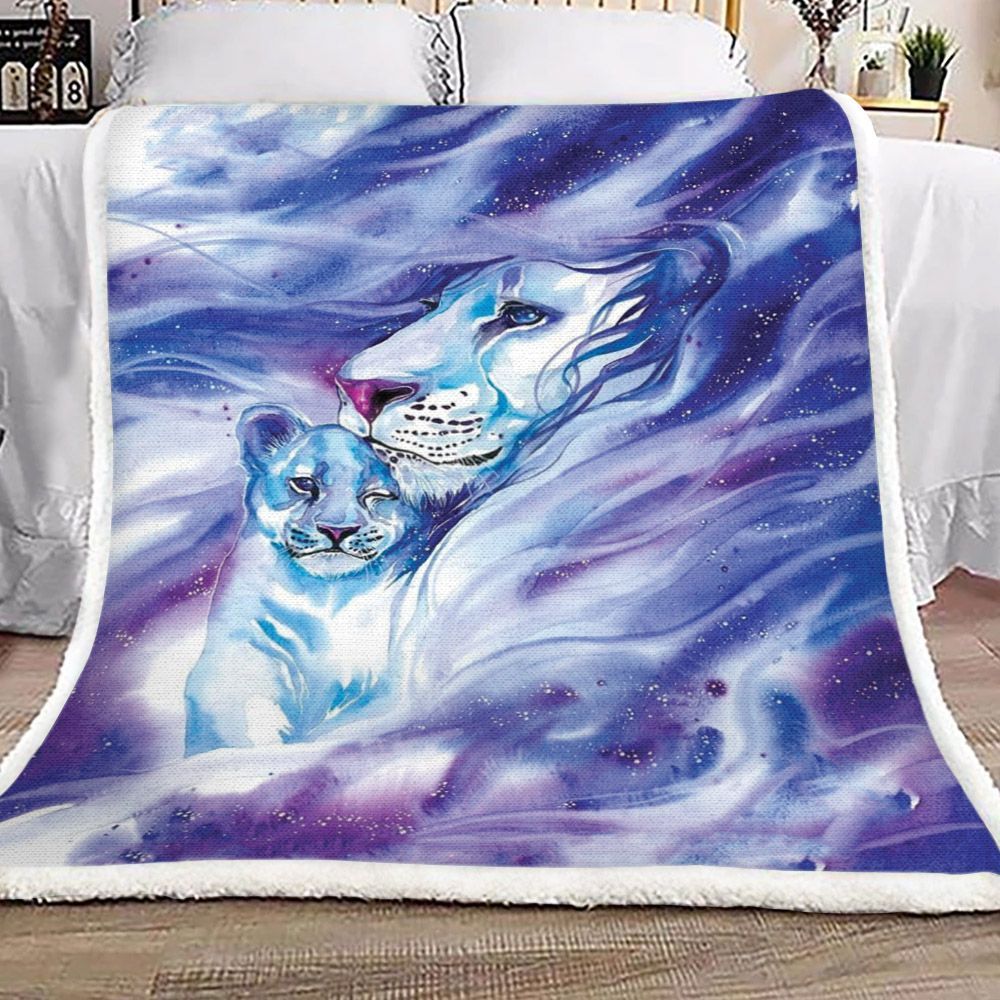 Lion Sherpa Fleece Blanket