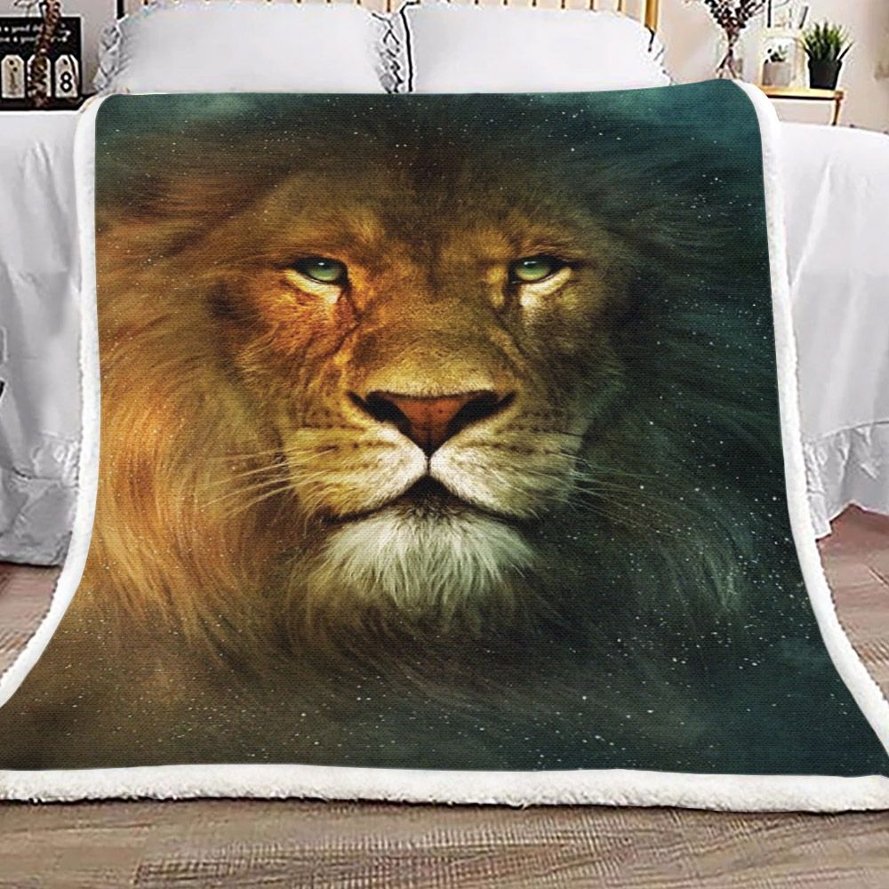 Lion Sherpa Fleece Blanket