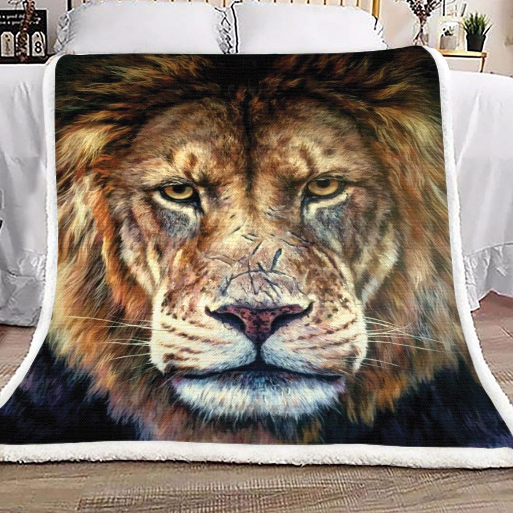 Lion Sherpa Fleece Blanket