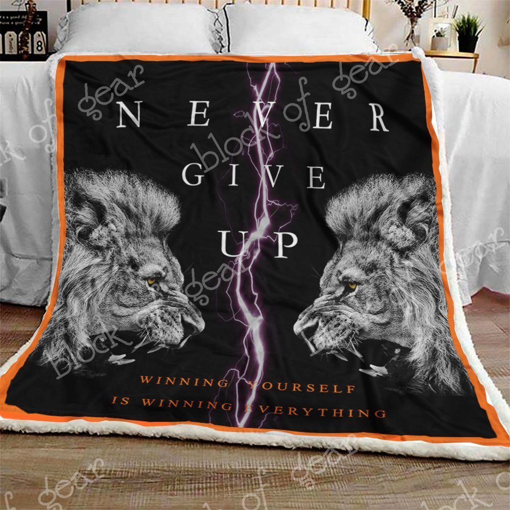 Lion Sherpa Fleece Blanket