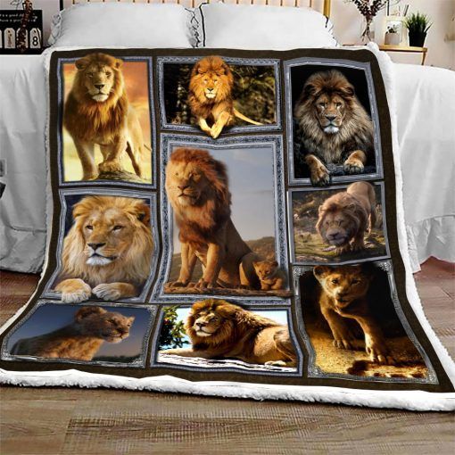 Lion Sherpa Fleece Blanket