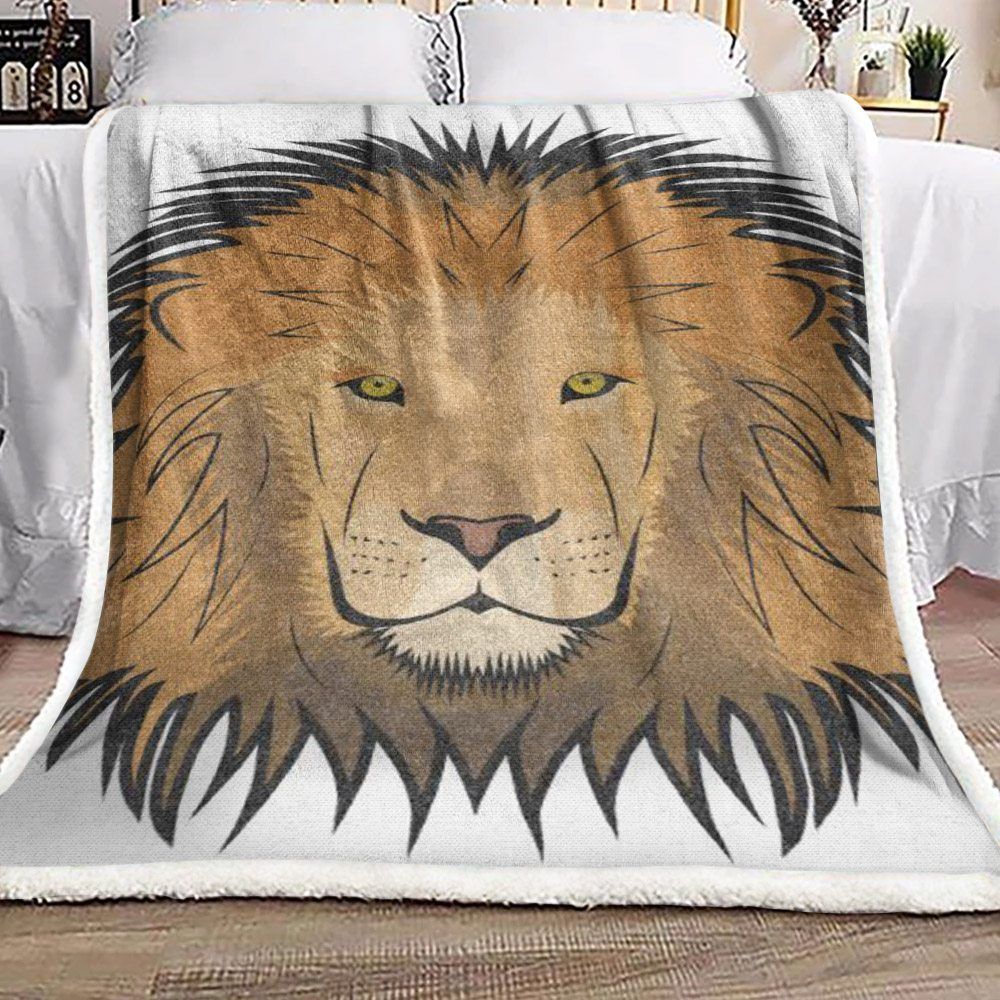 Lion Sherpa Fleece Blanket