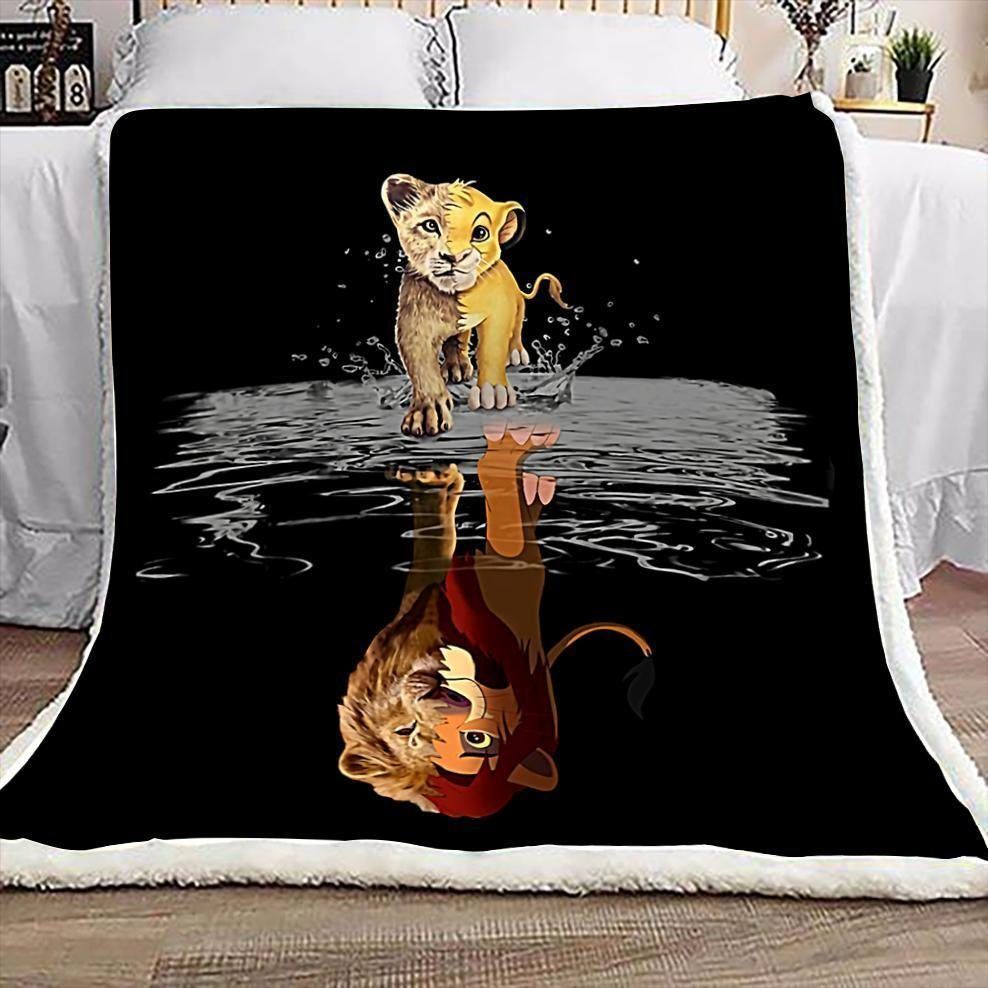 Lion Sherpa Fleece Blanket
