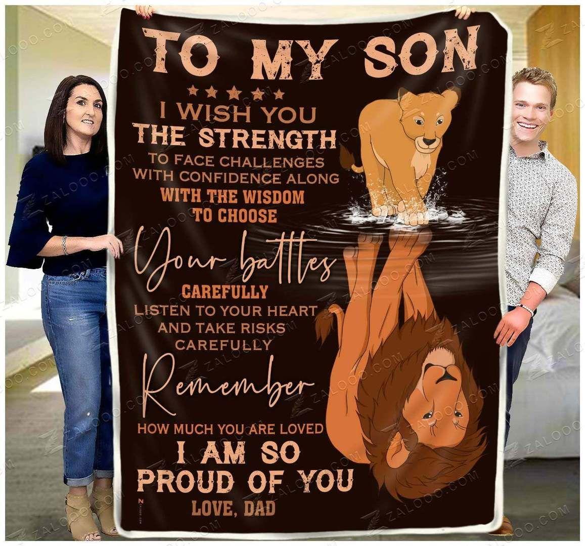 Lion Sherpa Fleece Blanket