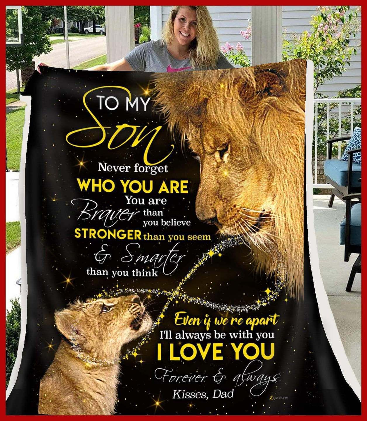 Lion Sherpa Fleece Blanket
