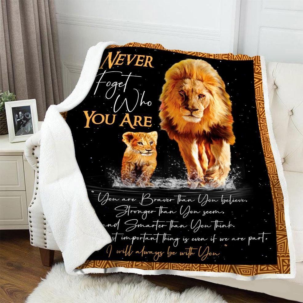 Lion Sherpa Fleece Blanket