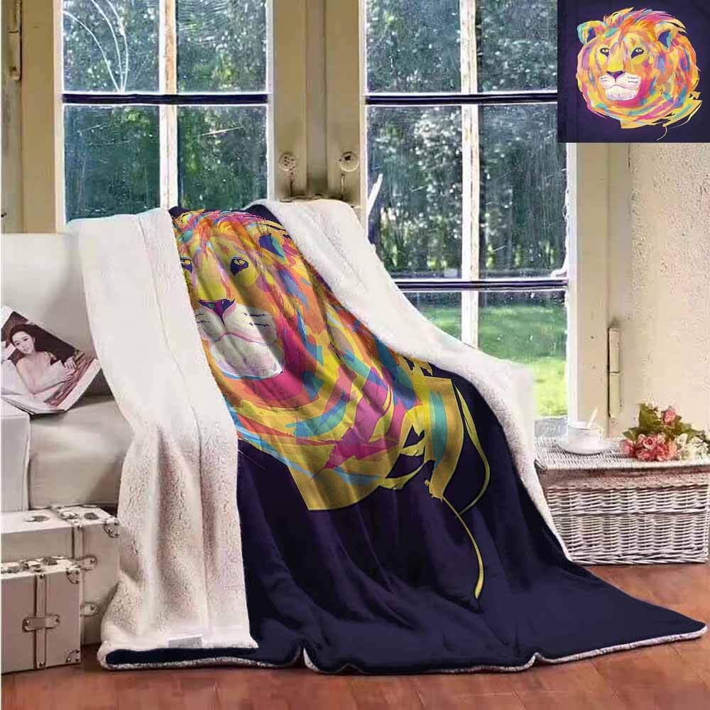 Lion Sherpa Fleece Blanket