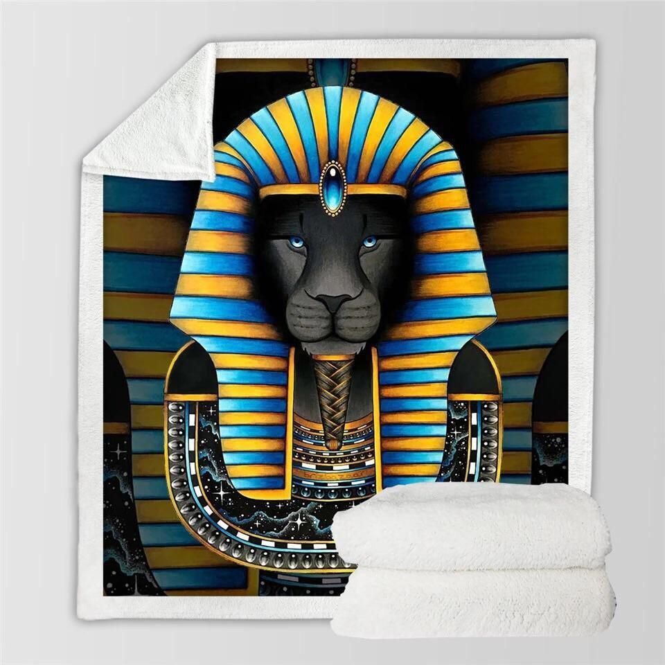 Lion Sherpa Fleece Blanket