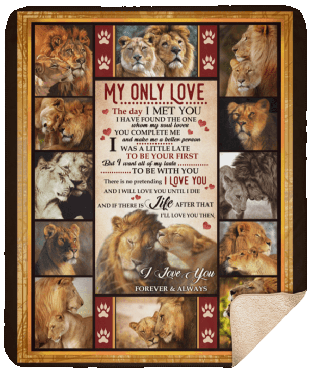 Lion Sherpa Fleece Blanket