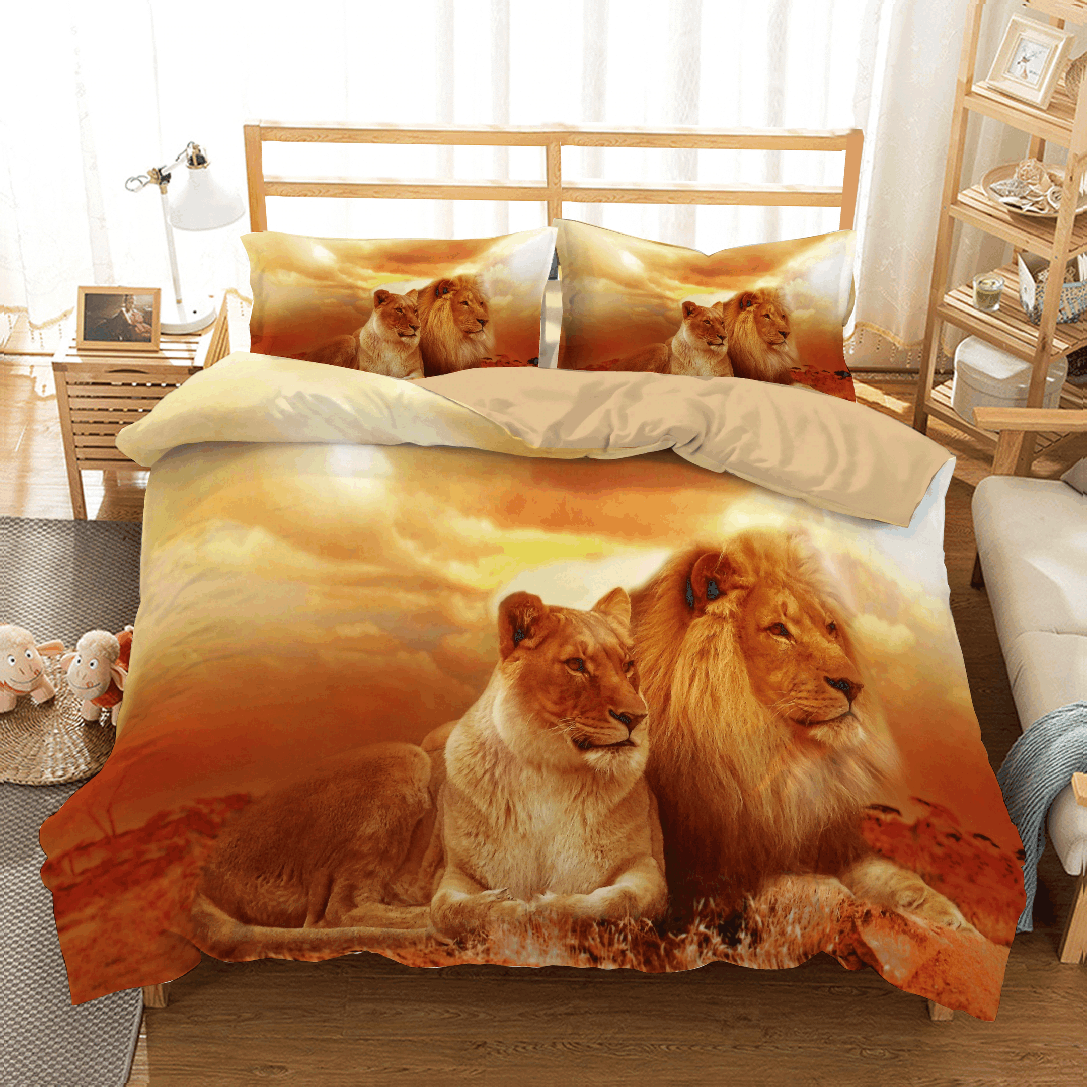 Lion Couple Bedding Set