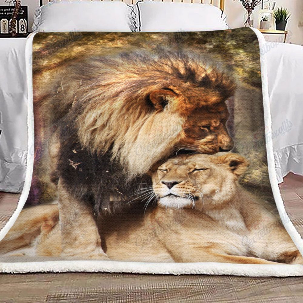 Lion Couple Fleece Blanket