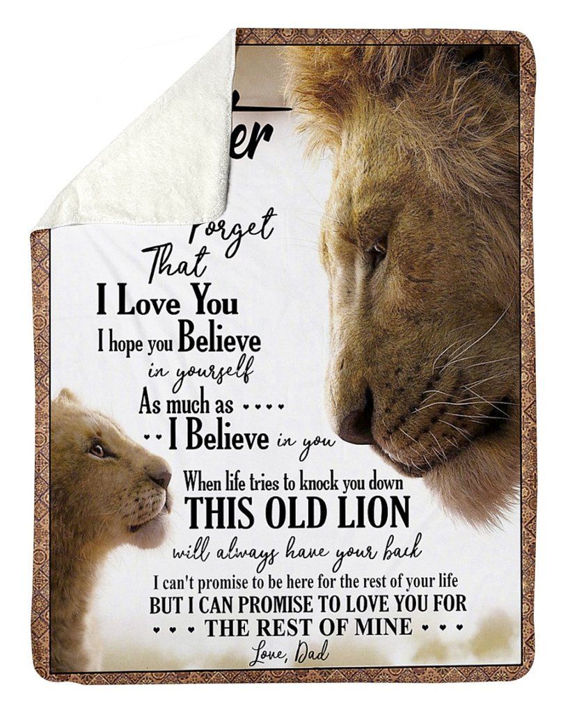 Lion Dad To Daughter Sherpa Fleece Blanket
