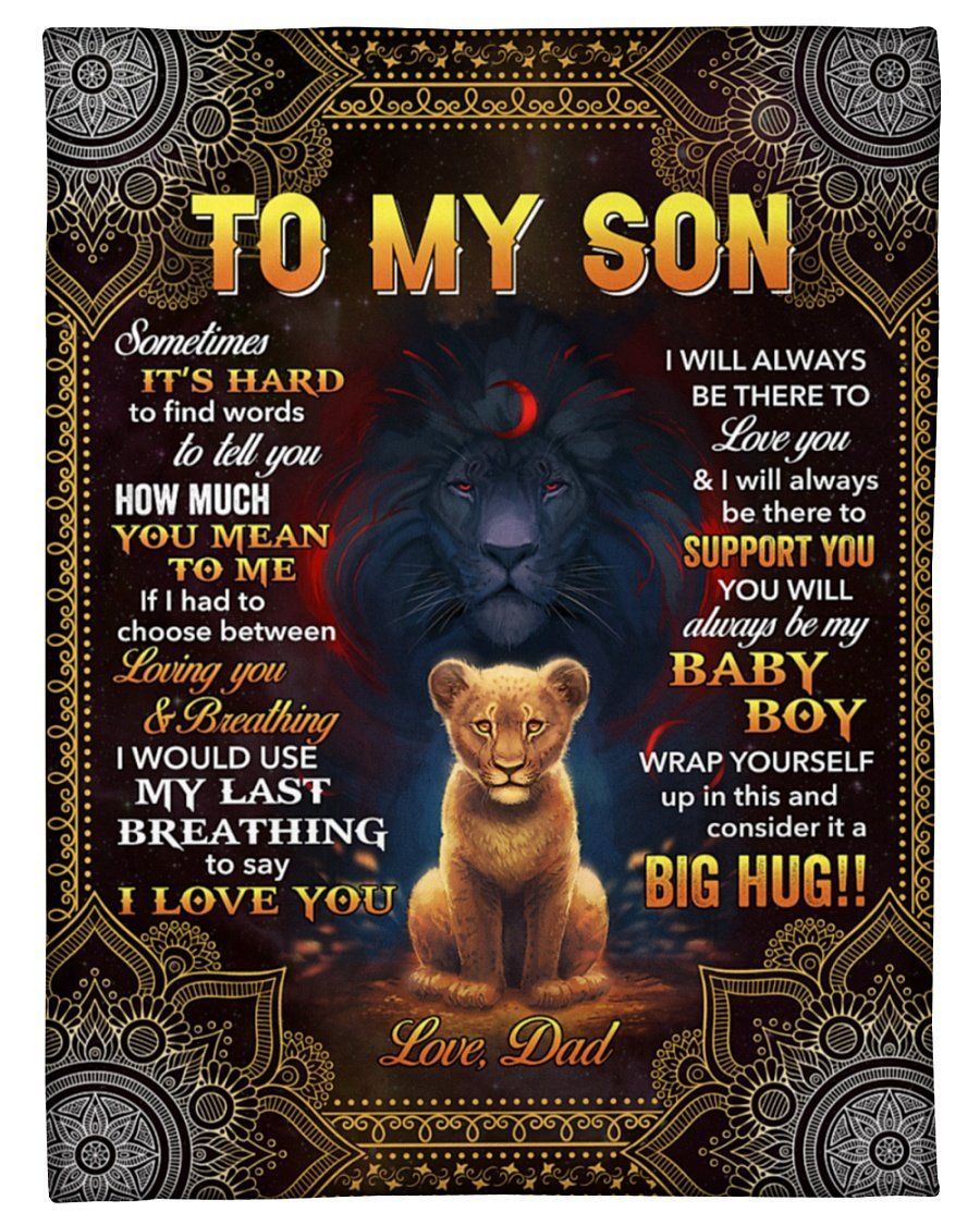 Lion Dadddy To Son Fleece Blanket How Much You Mean To Me Fleece Blanket