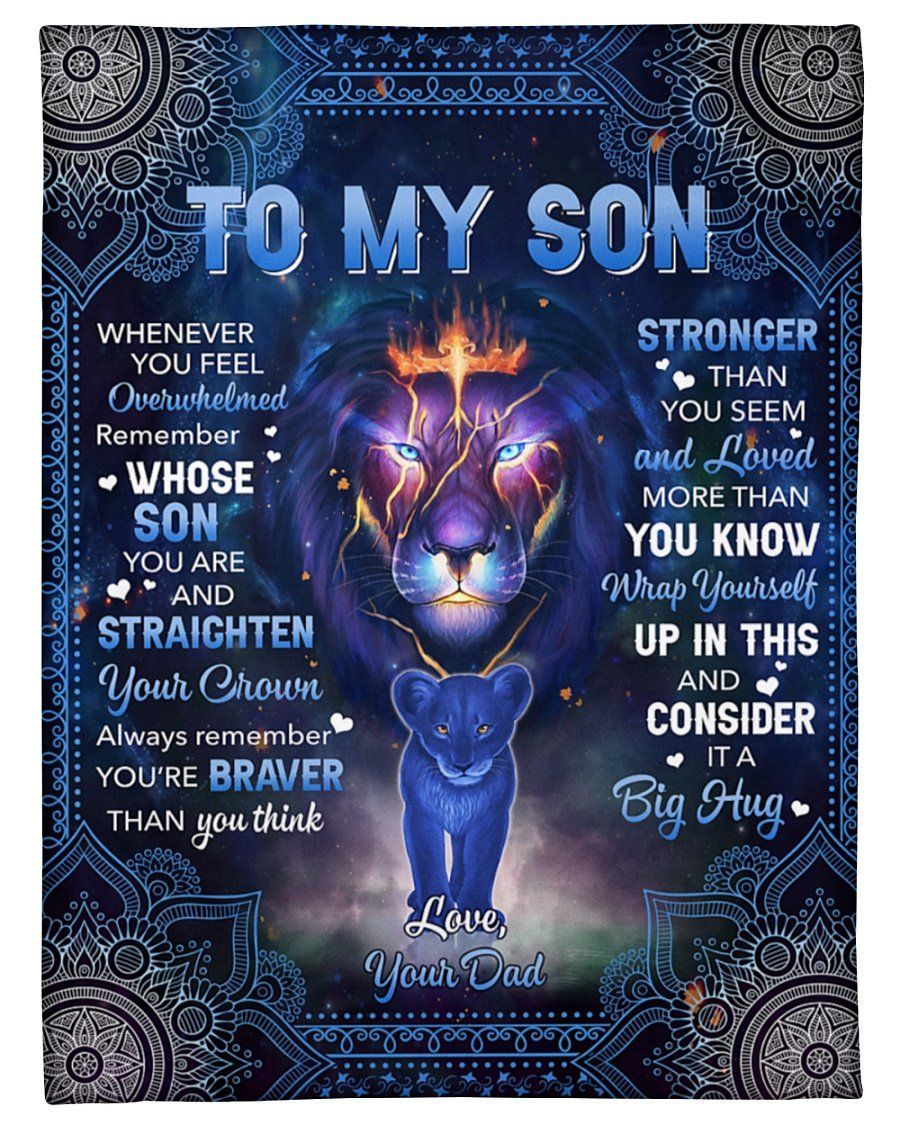 Lion Daddy To Son Fleece Blanket Whose Son You Are Fleece Blanket
