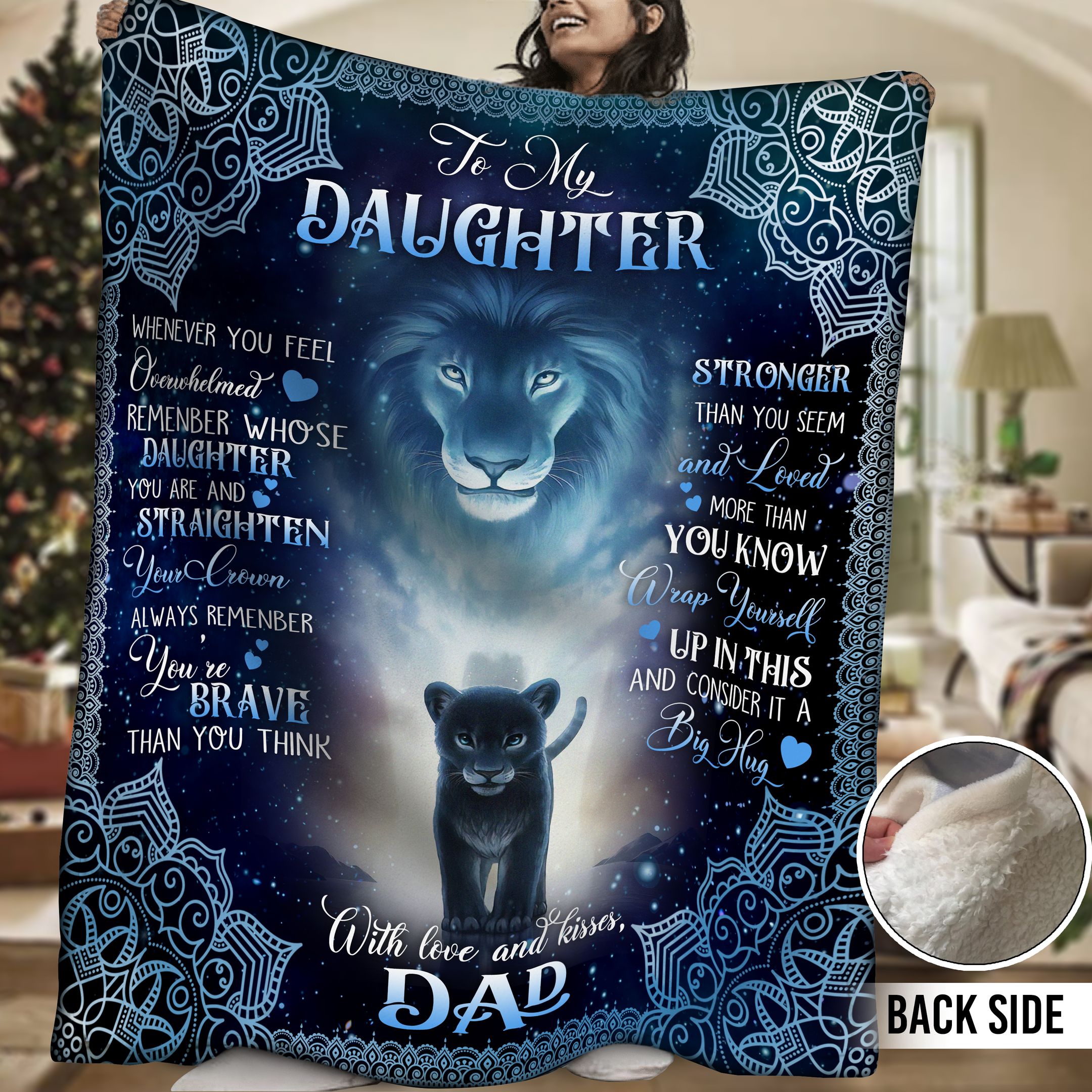 Lion Daughter Sherpa Fleece Blanket