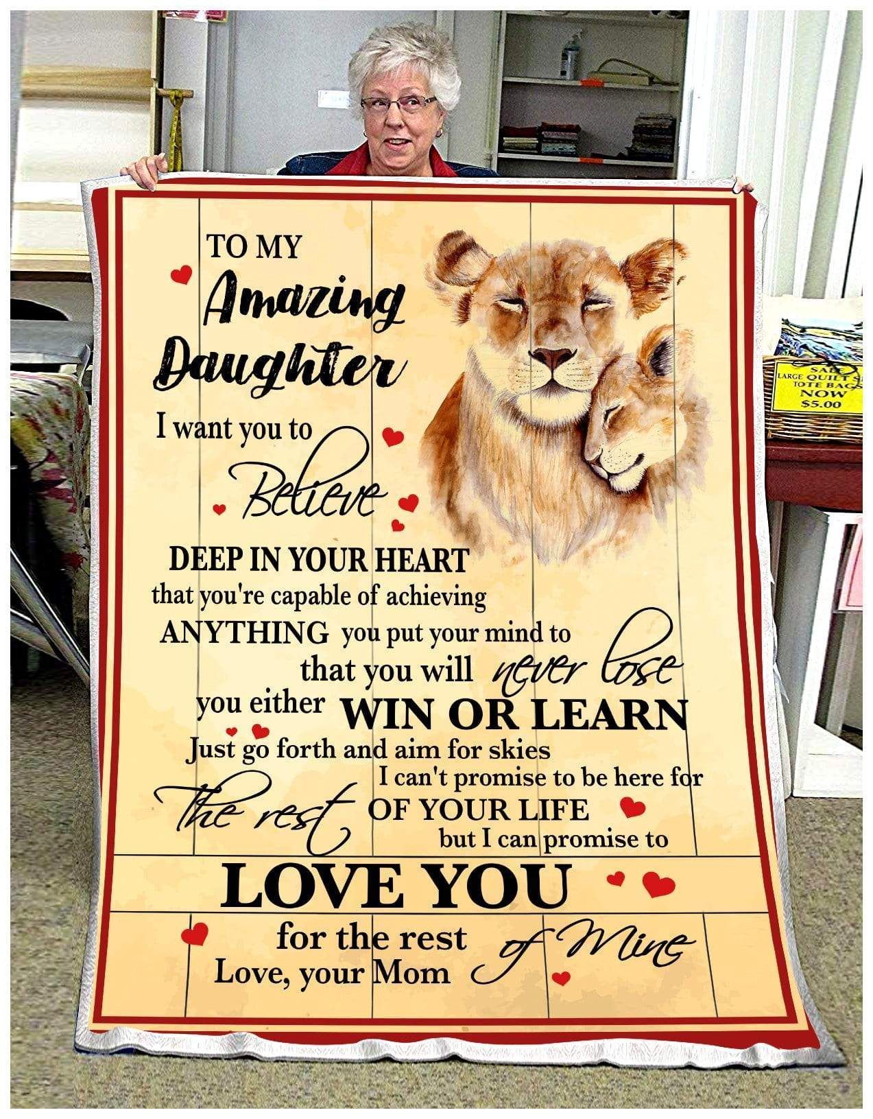 Lion Daughter Mom Love You For The Rest Of Mine Sherpa Fleece Blanket