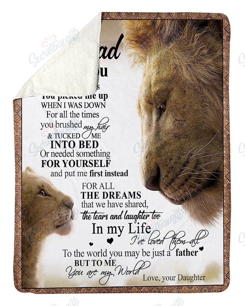 Lion Daughter To Dad Fleece Blanket