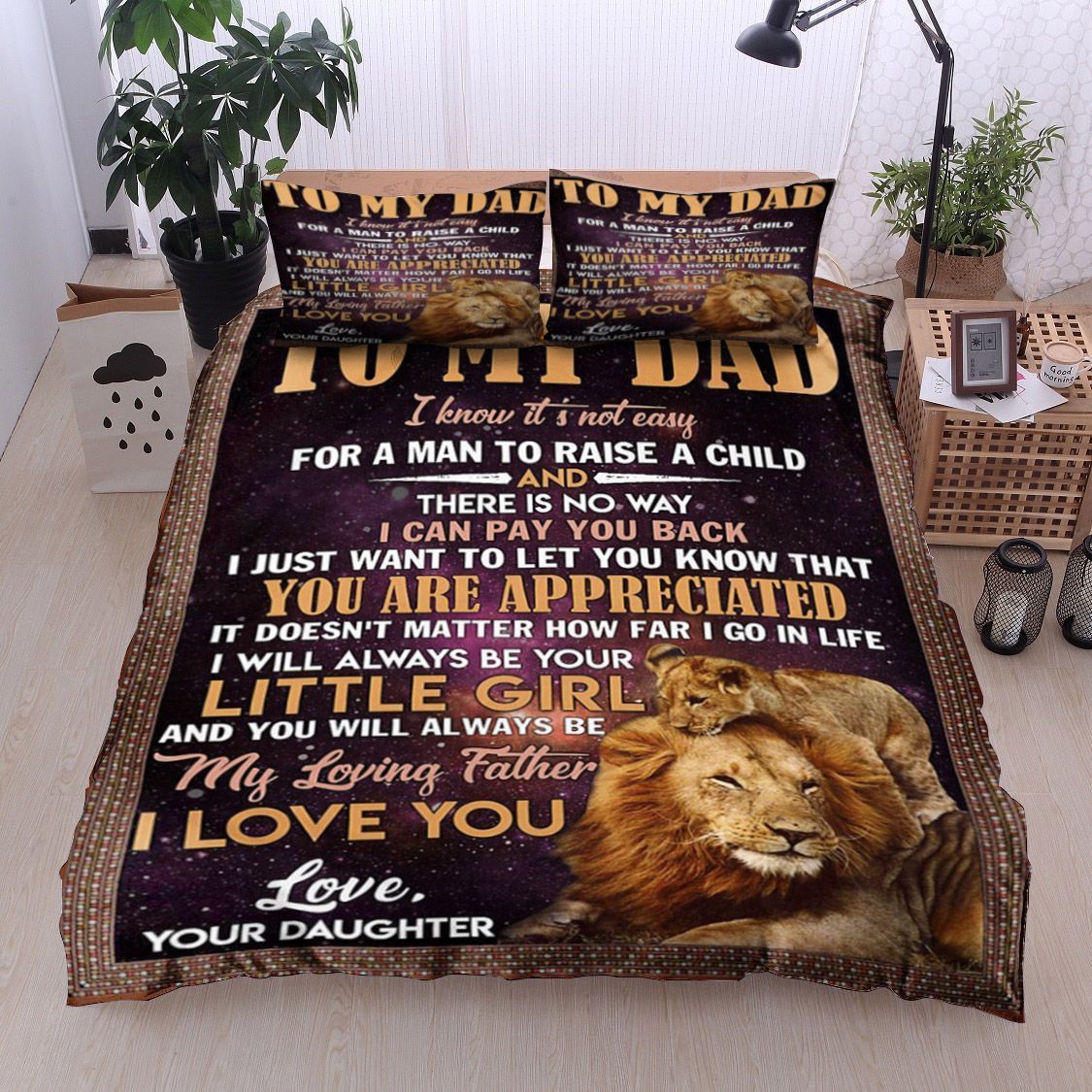Lion Daughter To Dad Bedding Set