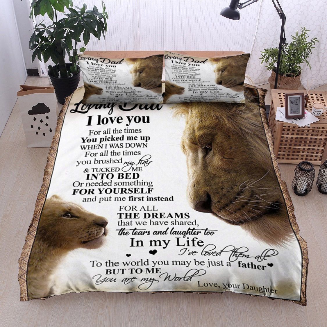 Lion Daughter To Dad Bedding Set