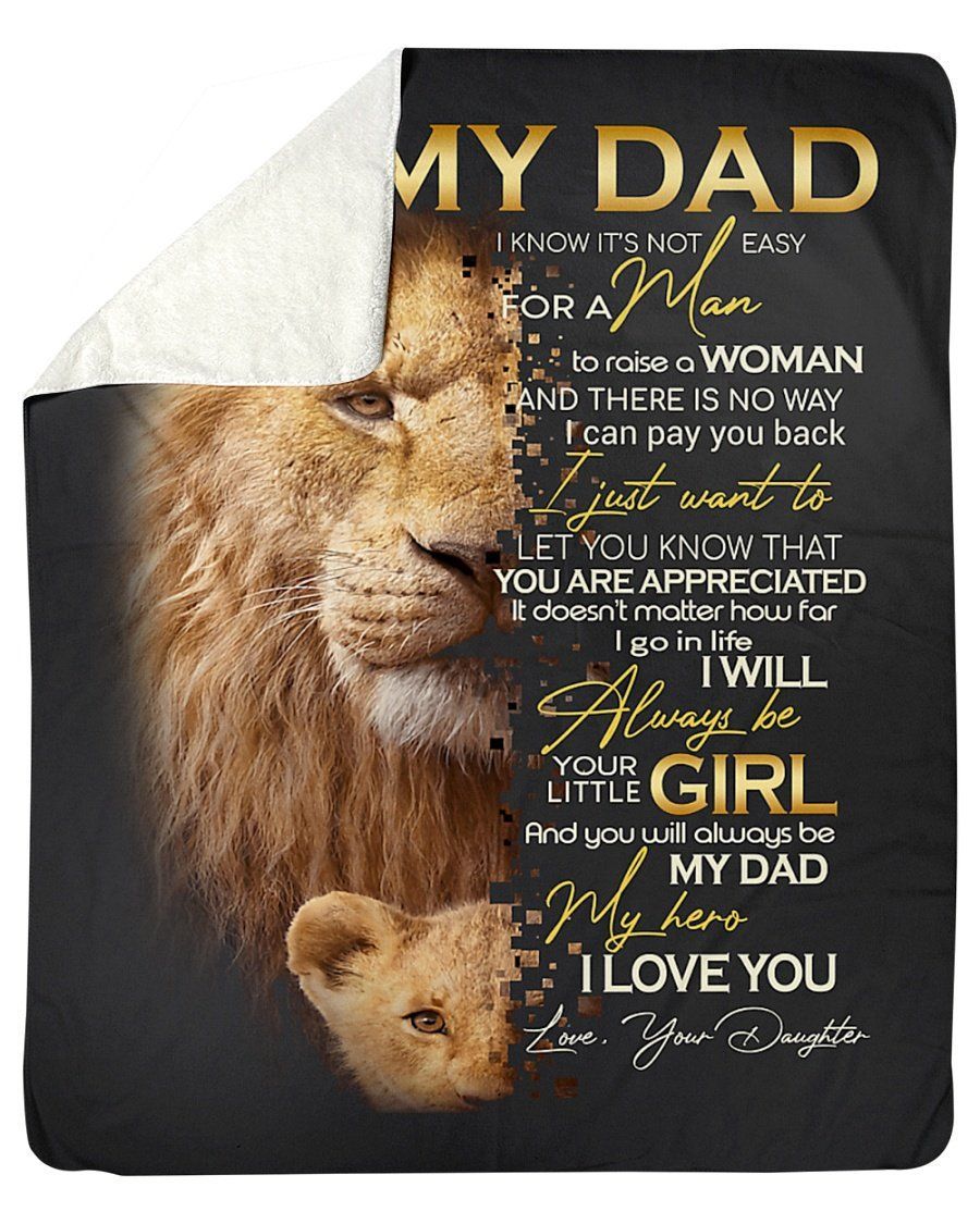 Lion Daughter To Dad You Are Appreciated Fleece Blanket Sherpa Blanket